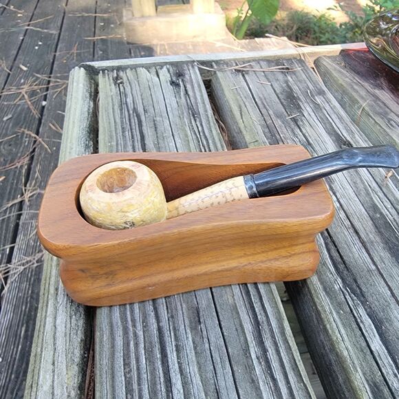 Missouri Meerschaum ORIGINAL Pipe Corn Cob Bamboo Shank Curved Stem EXCELLENT - Picture 11 of 11